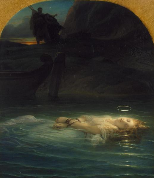 Christian Martyr Drowned in the Tiber During the Reign of Diocletian. The painting by Paul Delaroche