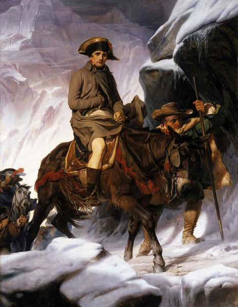 Napoleon Crossing the Alps. The painting by Paul Delaroche