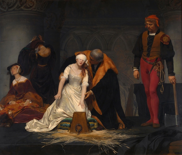 The Execution of Lady Jane Grey. The painting by Paul Delaroche