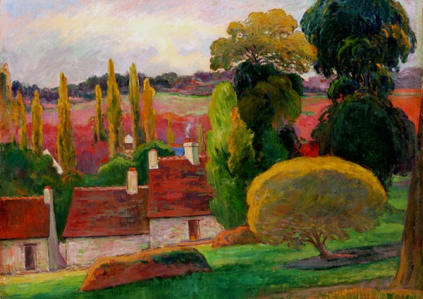 Farm in Brittany. The painting by Paul Gauguin