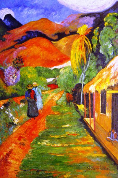 Chemin A Papeete. The painting by Paul Gauguin