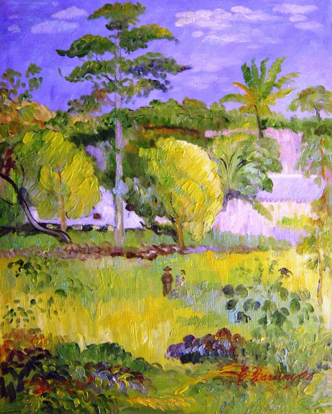 Landscape. The painting by Paul Gauguin