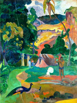 Paul Gauguin, Landscape with Peacocks, also known as Matamoe, Painting on canvas