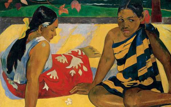 Parau Api (What News?). The painting by Paul Gauguin