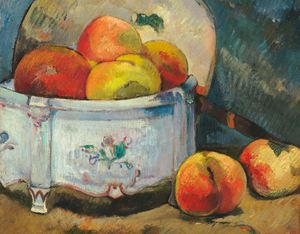 Paul Gauguin, Still Life with Peaches, Painting on canvas