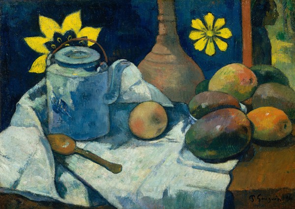 Still Life with Teapot and Fruit. The painting by Paul Gauguin