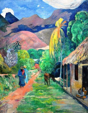 Paul Gauguin, Street in Tahiti , Painting on canvas