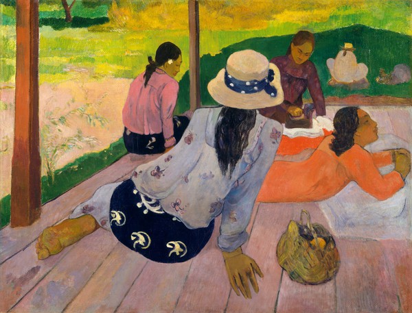 The Siesta. The painting by Paul Gauguin