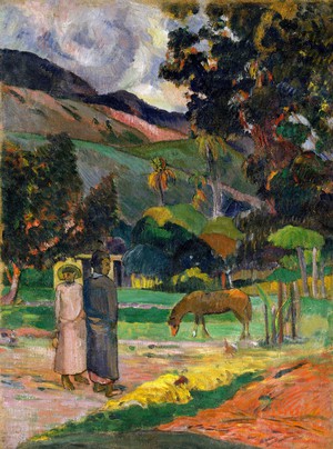 Paul Gauguin, The Tahitian Landscape, Painting on canvas