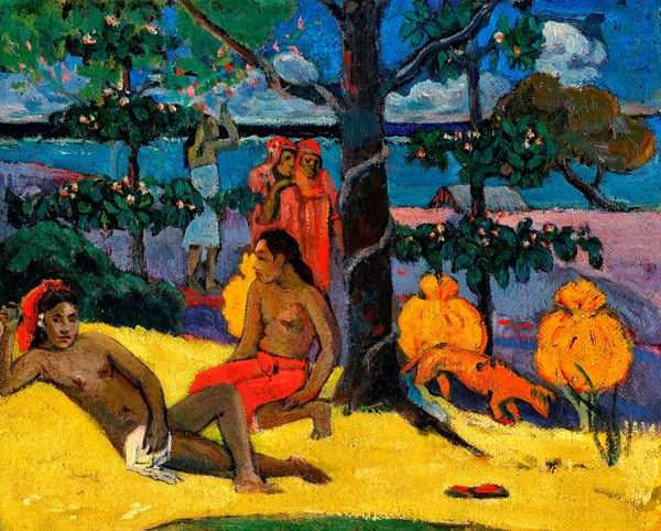 The Woman with Mangos II. The painting by Paul Gauguin