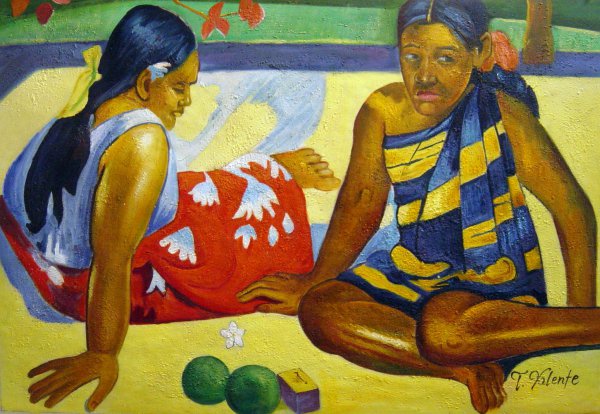 Two Women Of Tahiti. The painting by Paul Gauguin