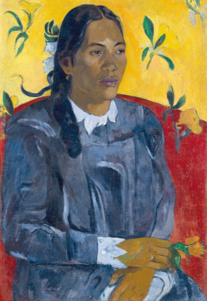 Vahine No Te Tiare (Woman with a Flower). The painting by Paul Gauguin