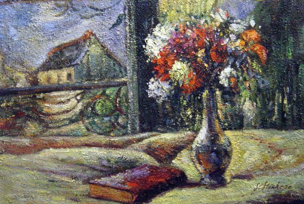 Vase Of Flowers And Window. The painting by Paul Gauguin