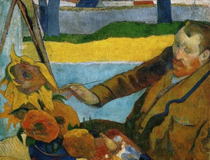 Paul Gauguin, Vincent van Gogh Painting Sunflowers, Painting on canvas