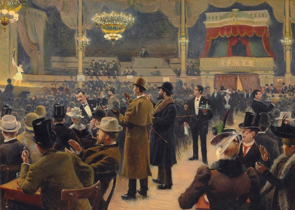 An Evening at the Circus in Copenhagen, 1891. The painting by Paul Gustave Fischer
