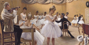 Paul Gustave Fischer, At the Royal Theatre Ballet School, Copenhagen, 1889, Art Reproduction