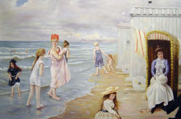 Day At The Beach. The painting by Paul Gustave Fischer