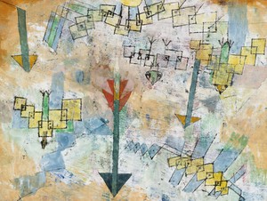 Paul Klee, Birds Swooping Down and Arrows, 1919, Painting on canvas