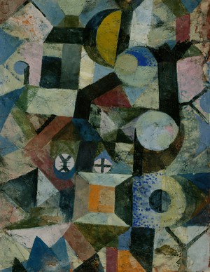 Paul Klee, Composition with the Yellow Half-Moon and the Y, 1918, Painting on canvas