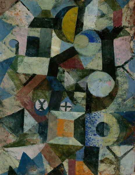Composition with the Yellow Half-Moon and the Y, 1918. The painting by Paul Klee