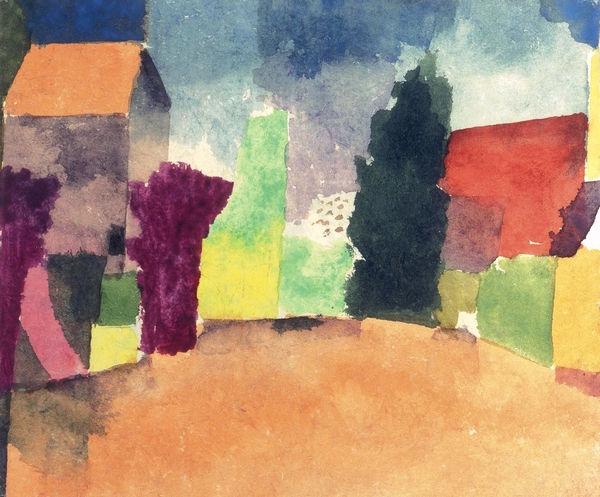 Country House Near Fribourg, 1915. The painting by Paul Klee