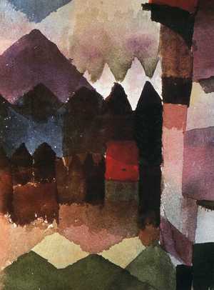 Paul Klee, Foehn Wind in Marc's Garden, 1915, Art Reproduction