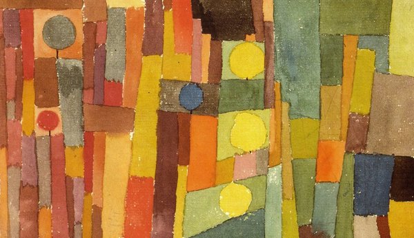 In the Style of Kairouan, 1914. The painting by Paul Klee
