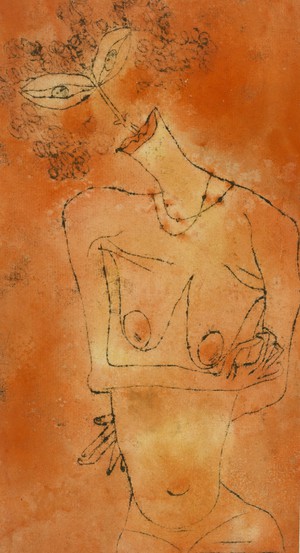Lady Inclining Her Head, 1919, Paul Klee, Art Paintings