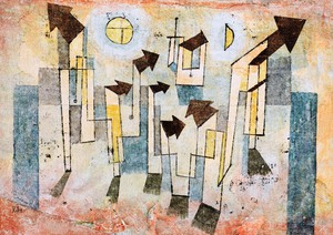 Paul Klee, Mural from the Temple of Longing (Thither), 1922, Painting on canvas