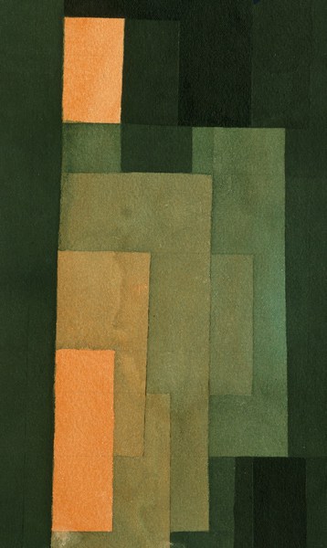 Tower in Orange and Green, 1922. The painting by Paul Klee