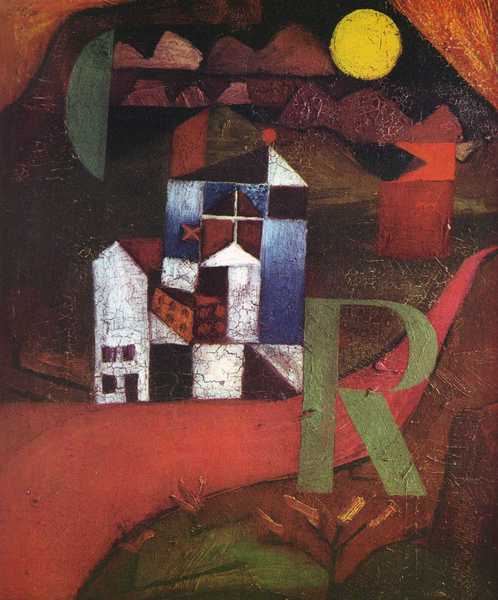 Villa R, 1919. The painting by Paul Klee