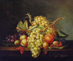Paul Lacroix, Fruit Still Life, Painting on canvas