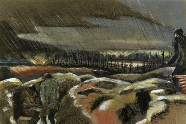 Shellburst, Zillebeke, 1917. The painting by Paul Nash