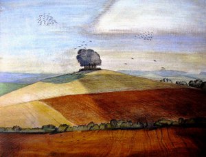 Paul Nash, Under the Hill, 1912, Painting on canvas