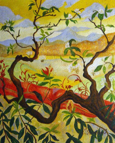 Japanese Style Landscape. The painting by Paul Ranson