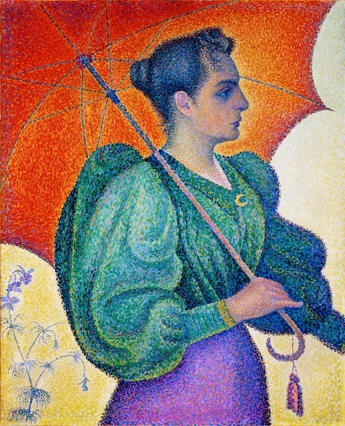 Femme a l'ombrelle (Woman with Umbrella), 1893. The painting by Paul Signac