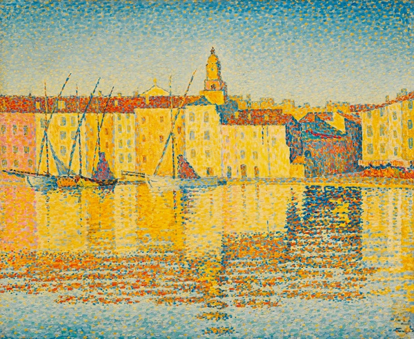 Maisons du Port, Saint-Tropez, 1892. The painting by Paul Signac