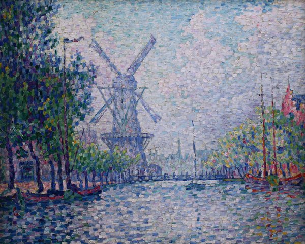Mill on a Canal in Rotterdam, 1906. The painting by Paul Signac