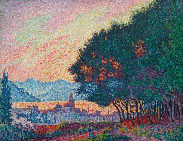 Saint-Tropez, the Town and the Pines, 1902. The painting by Paul Signac