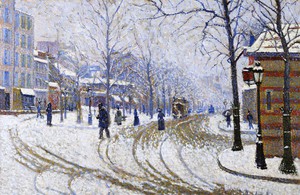 Paul Signac, Snow, Boulevard de Clichy, Paris, 1886, Art Reproduction
