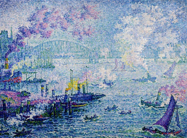 The Port of Rotterdam, 1907. The painting by Paul Signac