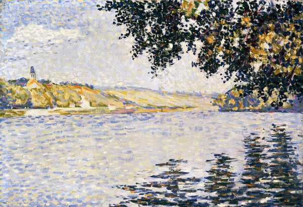 View of the Seine at Herblay, 1889. The painting by Paul Signac