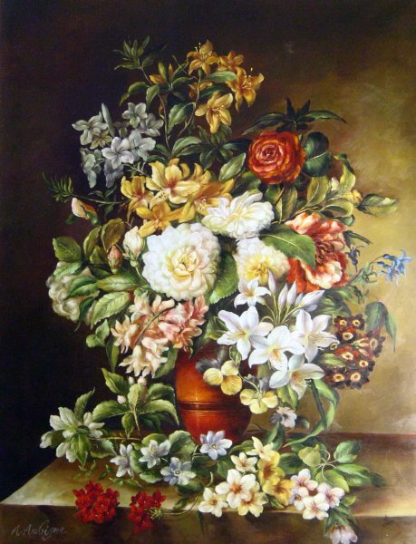 A Still Life With Flowers. The painting by Pauline Koudelka-Schmerling