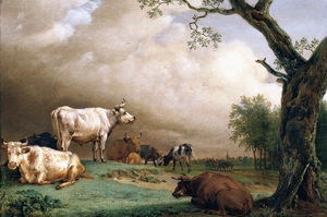 Famous paintings of Animals: Cattle in the Field 