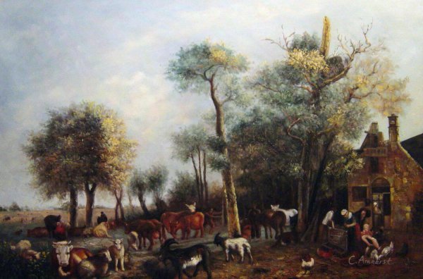 The Farm. The painting by Paulus Potter