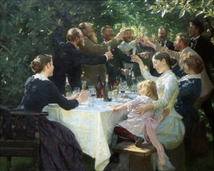Famous paintings of Cafe Dining: Artist's Party - Hip, Hip, Hurrah!