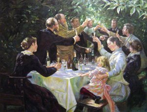 Famous paintings of Cafe Dining: Hip, Hip Hurrah, Artist's Party