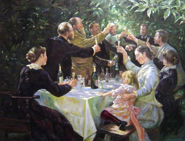 Hip, Hip Hurrah, Artist's Party. The painting by Peder Severin Kroyer