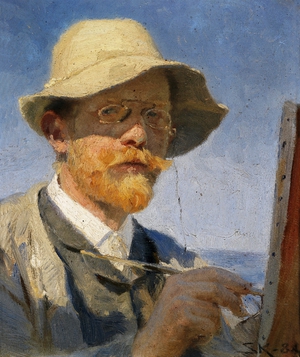 Peder Severin Kroyer, Peder Severin Kroyer - Self Portrait, Painting on canvas