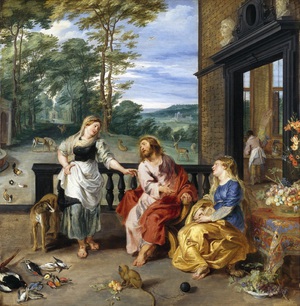 Peter Paul Rubens, Christ in the House of Mary and Martha, Painting on canvas